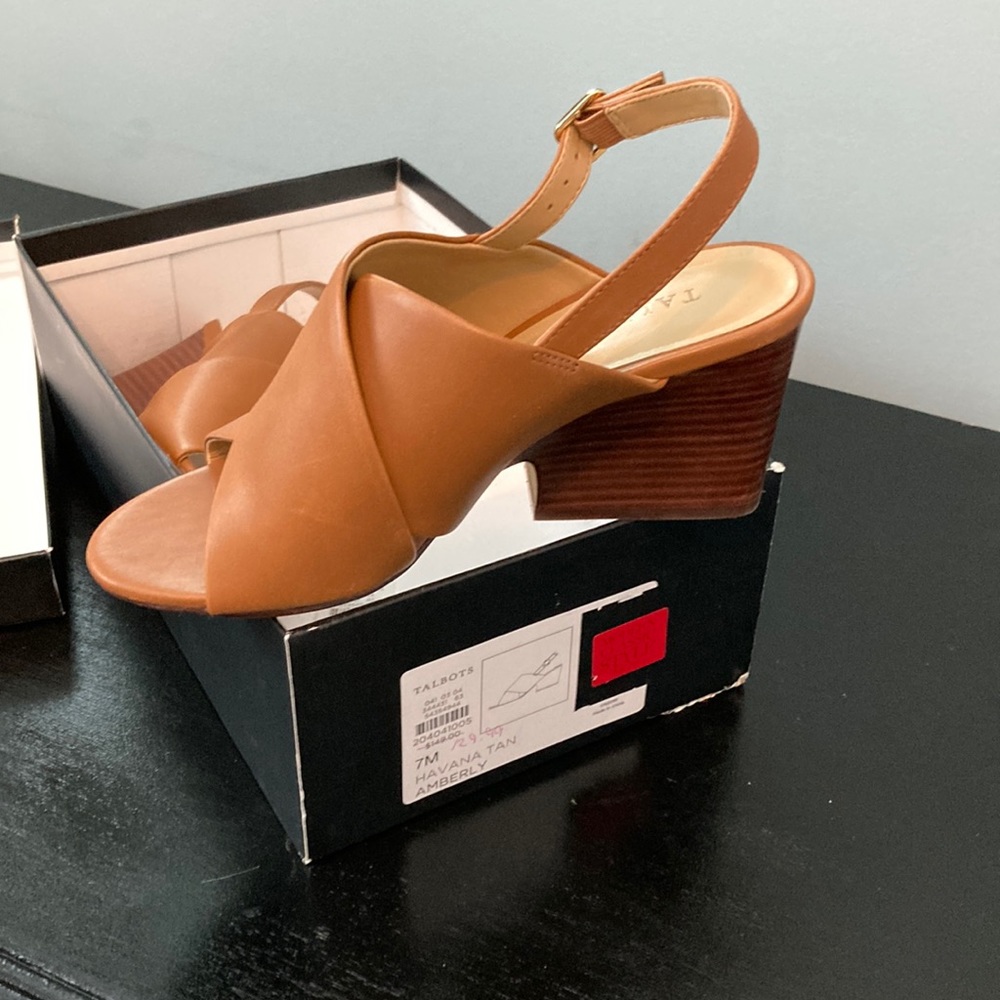 Talbot leather heels Havana tan